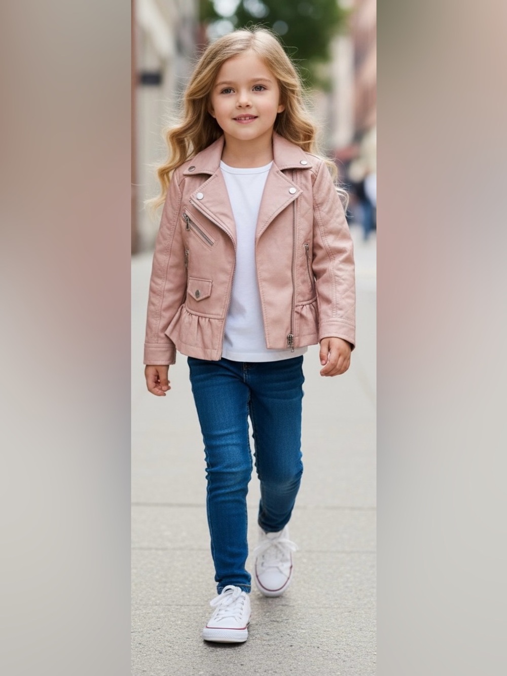 NWT Urban Republic blush pink faux leather jacket - 2T